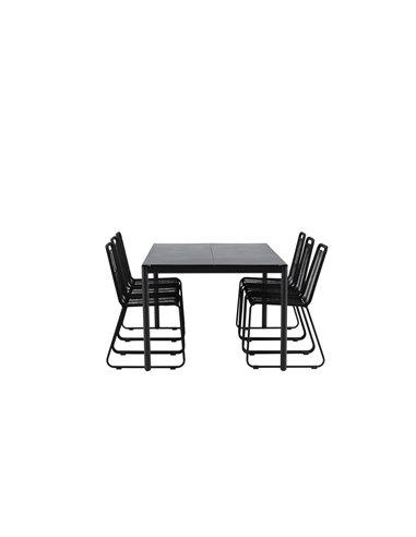 Matgrupp Modena med Lindos matstolar, 200 × 100 cm
