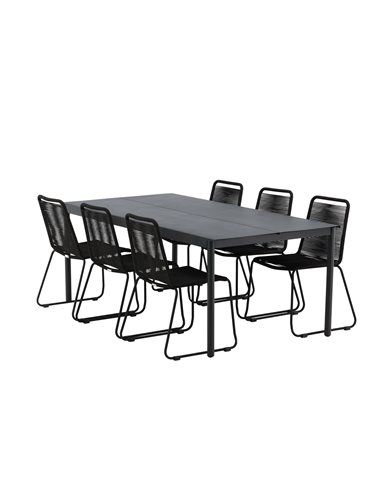 Matgrupp Modena med Lindos matstolar, 200 × 100 cm
