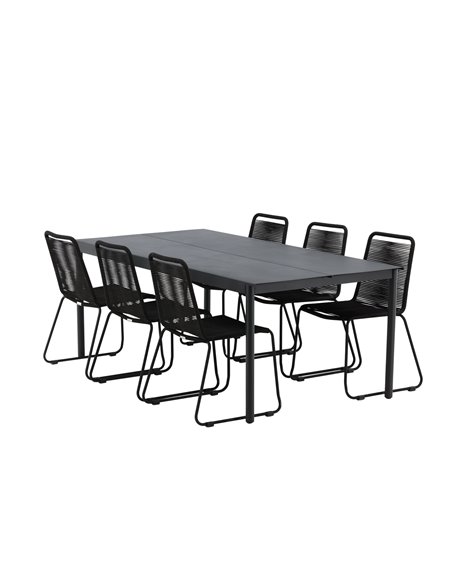 Matgrupp Modena med Lindos matstolar, 200 × 100 cm