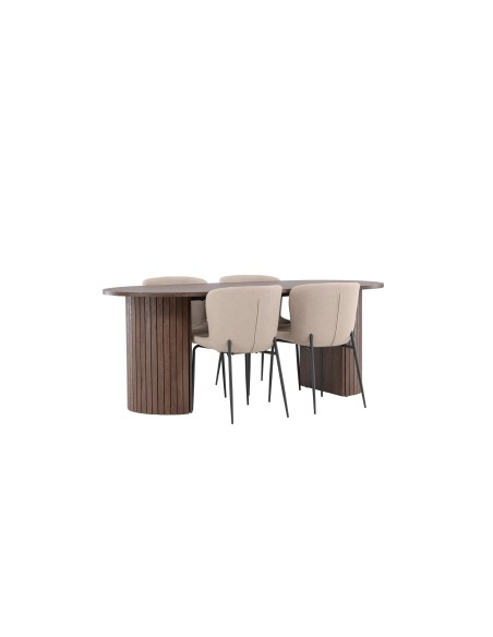 Matgrupp Härön med Modesto matstolar, 200 × 90 cm