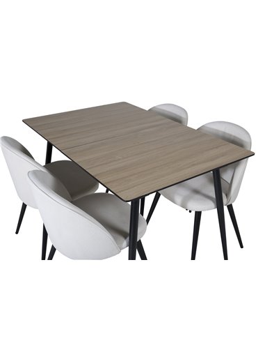 Matgrupp Silar med Velvet matstolar, 120 × 80 cm