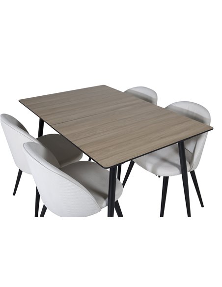 Matgrupp Silar med Velvet matstolar, 120 × 80 cm