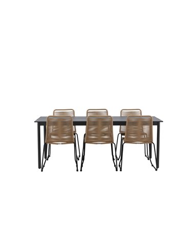 Matgrupp Modena med Lindos matstolar, 200 × 100 cm