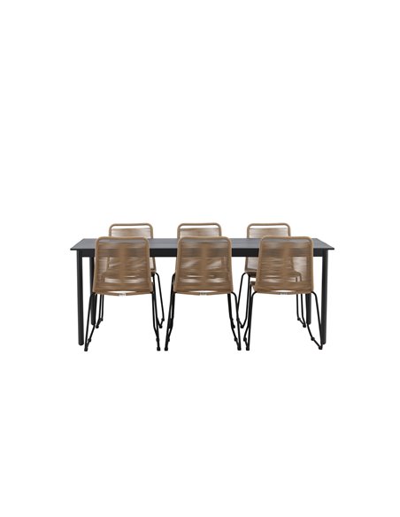 Matgrupp Modena med Lindos matstolar, 200 × 100 cm
