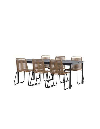 Matgrupp Modena med Lindos matstolar, 200 × 100 cm