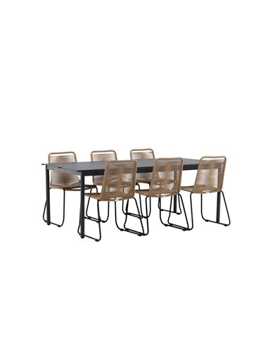 Matgrupp Modena med Lindos matstolar, 200 × 100 cm