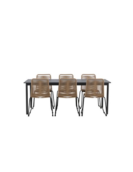 Matgrupp Modena med Lindos matstolar, 200 × 100 cm