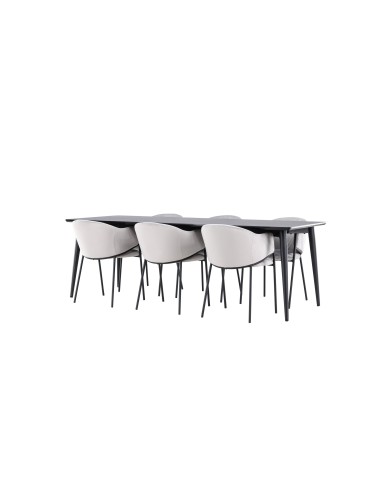 Matgrupp Ellis med Evelina matstolar, 230 × 85 cm