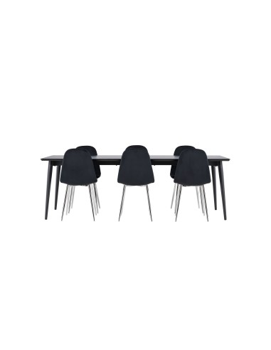 Matgrupp Ellis med Polar matstolar, 230 × 85 cm
