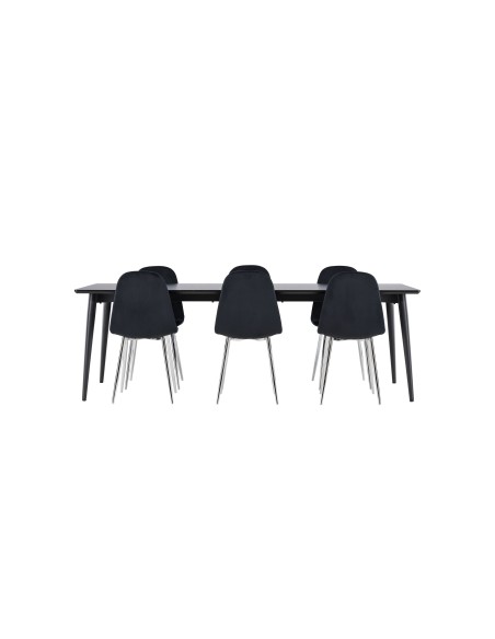 Matgrupp Ellis med Polar matstolar, 230 × 85 cm