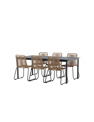 Matgrupp Modena med Lindos matstolar, 200 × 100 cm