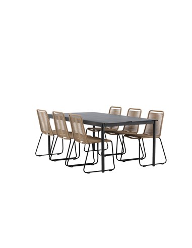 Matgrupp Modena med Lindos matstolar, 200 × 100 cm