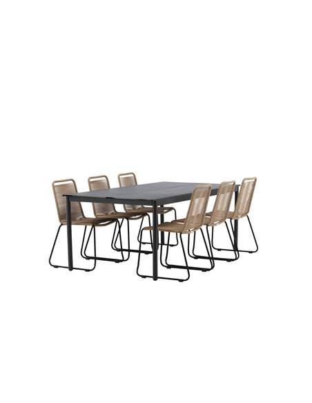 Matgrupp Modena med Lindos matstolar, 200 × 100 cm