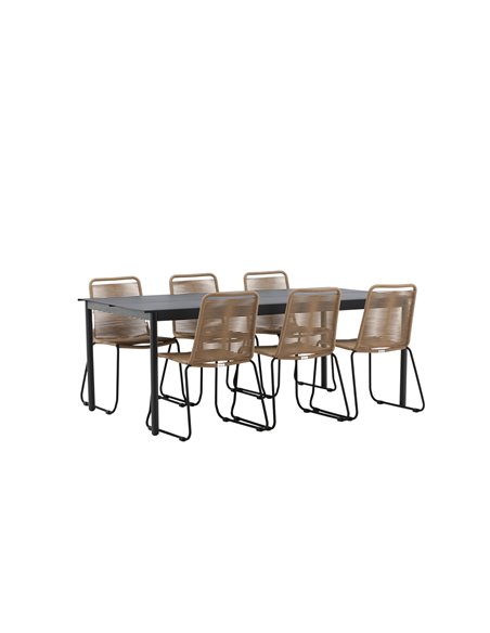 Matgrupp Modena med Lindos matstolar, 200 × 100 cm