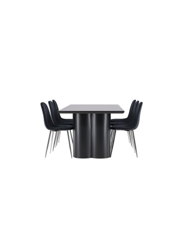 Matgrupp Olivia med Polar matstolar, 210 × 100 cm