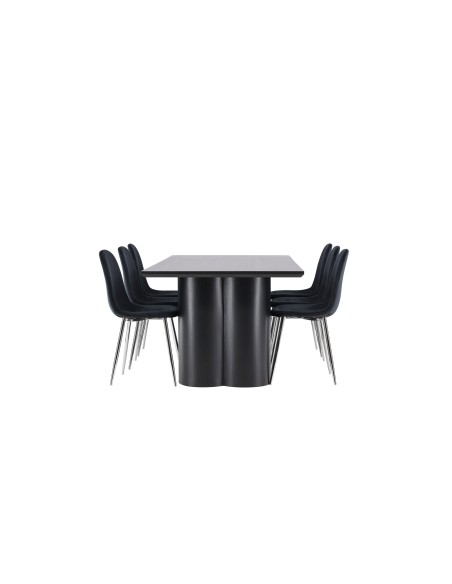 Matgrupp Olivia med Polar matstolar, 210 × 100 cm