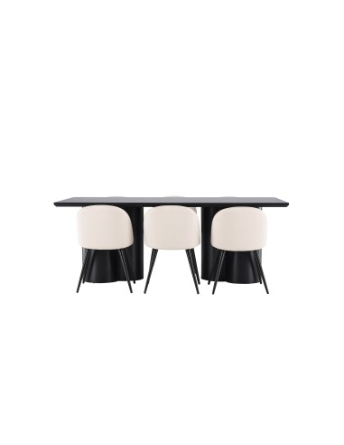 Matgrupp Olivia med Velvet matstolar, 210 × 100 cm
