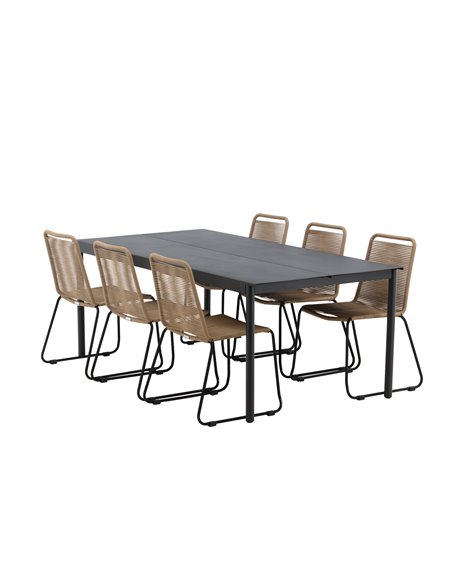 Matgrupp Modena med Lindos matstolar, 200 × 100 cm