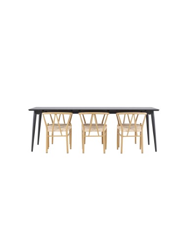 Matgrupp Ellis med Alfons matstolar, 230 × 85 cm
