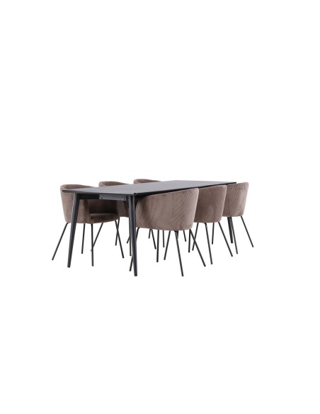 Matgrupp Ellis med Berit matstolar, 230 × 85 cm