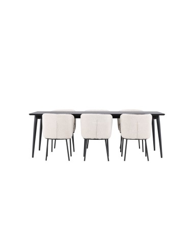 Matgrupp Ellis med Agnes matstolar, 230 × 85 cm