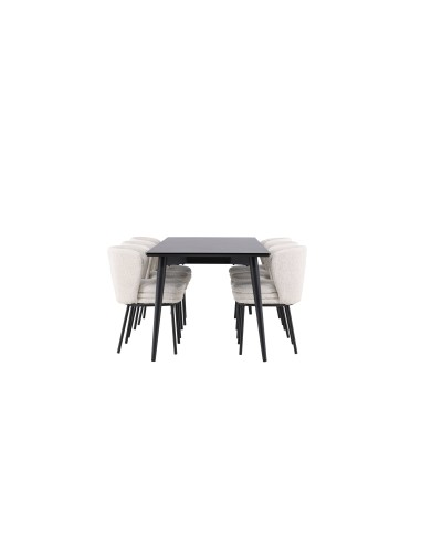Matgrupp Ellis med Agnes matstolar, 230 × 85 cm