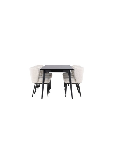 Matgrupp Ellis med Agnes matstolar, 230 × 85 cm