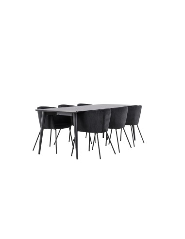 Matgrupp Ellis med Berit matstolar, 230 × 85 cm