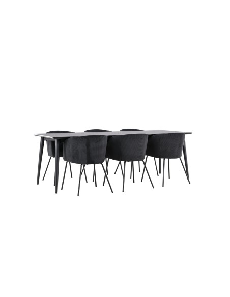 Matgrupp Ellis med Berit matstolar, 230 × 85 cm