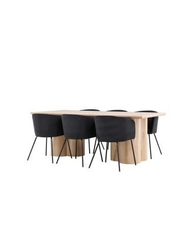 Matgrupp Olivia med Berit matstolar, 210 × 100 cm