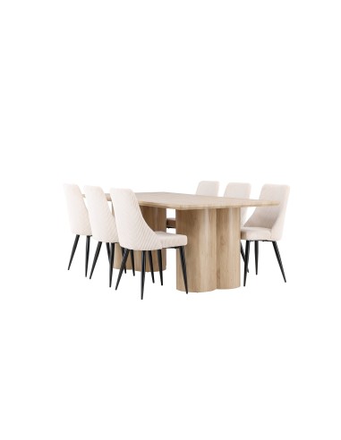 Matgrupp Olivia med Leone matstolar, 210 × 100 cm