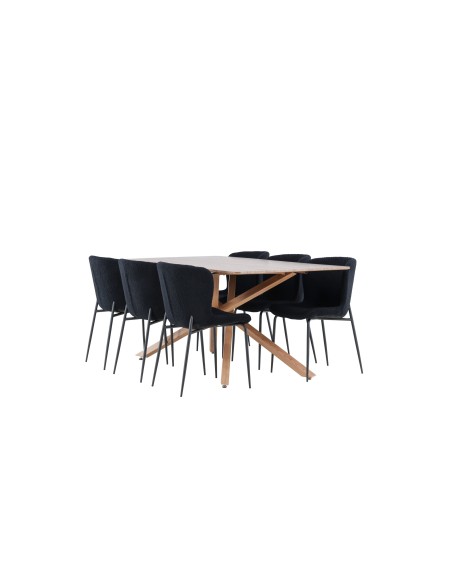 Matgrupp Piazza med Modesto matstolar, 180 × 90 cm