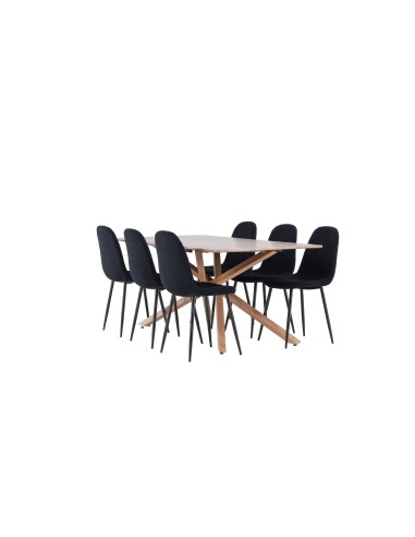 Matgrupp Piazza med Polar matstolar, 180 × 90 cm