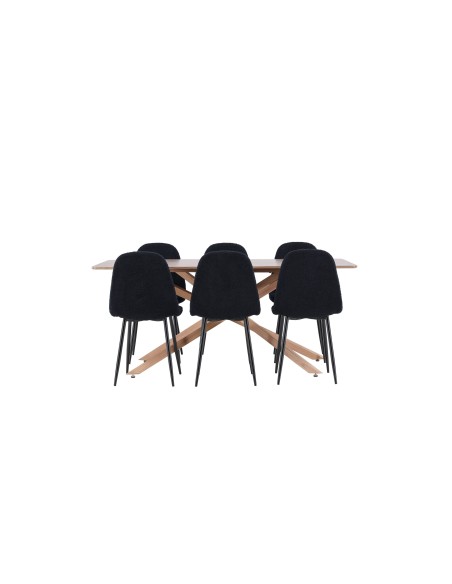 Matgrupp Piazza med Polar matstolar, 180 × 90 cm
