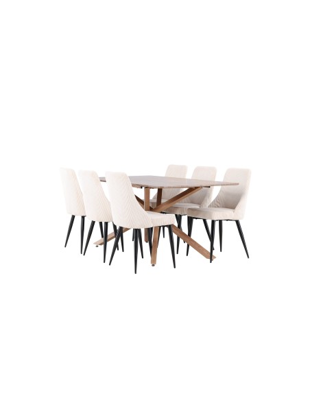 Matgrupp Piazza med Leone matstolar, 180 × 90 cm