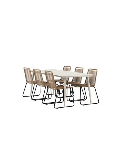 Matgrupp Lina med Lindos matstolar, 200 × 90 cm
