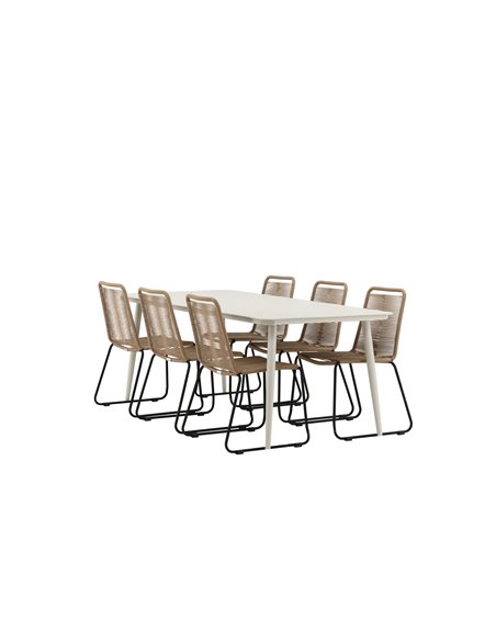 Matgrupp Lina med Lindos matstolar, 200 × 90 cm