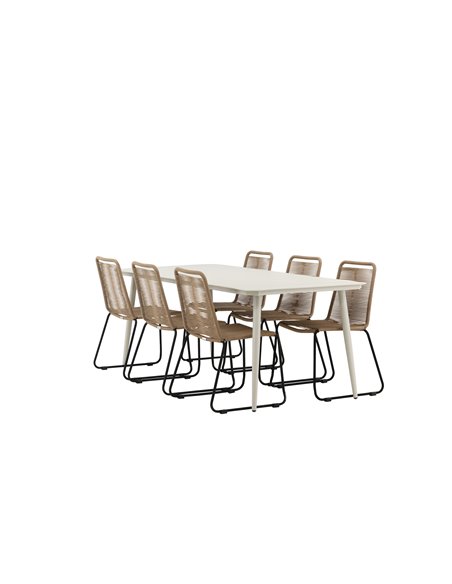 Matgrupp Lina med Lindos matstolar, 200 × 90 cm