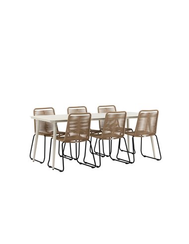 Matgrupp Lina med Lindos matstolar, 200 × 90 cm