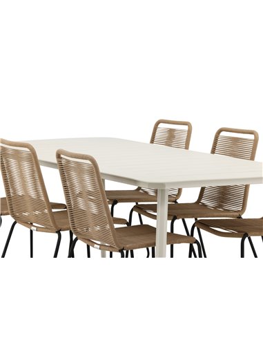 Matgrupp Lina med Lindos matstolar, 200 × 90 cm