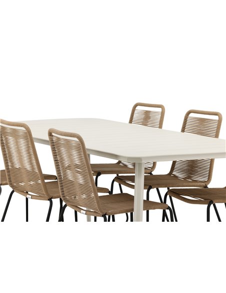 Matgrupp Lina med Lindos matstolar, 200 × 90 cm