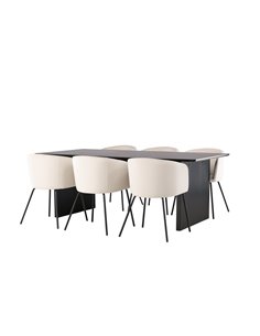 Matgrupp Vail med Berit matstolar, 200 × 100 cm 2