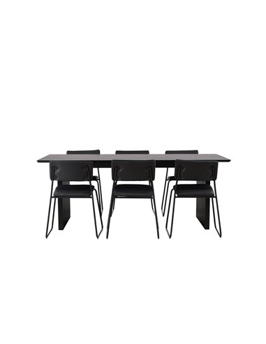 Matgrupp Vail med Kenth matstolar, 200 × 100 cm