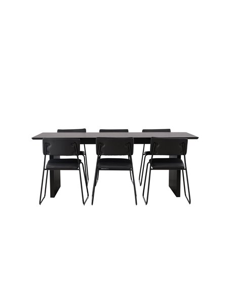 Matgrupp Vail med Kenth matstolar, 200 × 100 cm