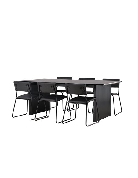 Matgrupp Vail med Kenth matstolar, 200 × 100 cm