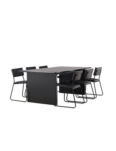 Matgrupp Vail med Kenth matstolar, 200 × 100 cm