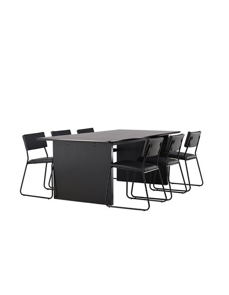 Matgrupp Vail med Kenth matstolar, 200 × 100 cm