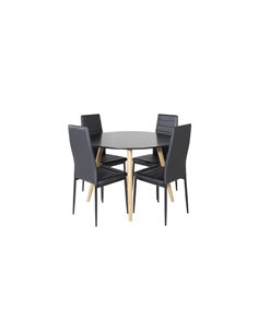Matgrupp Plaza med Slim matstolar