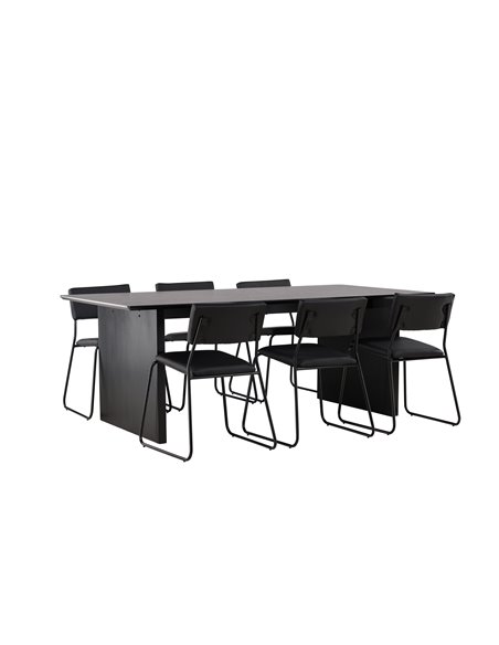 Matgrupp Vail med Kenth matstolar, 200 × 100 cm
