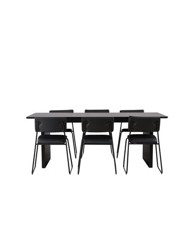 Matgrupp Vail med Kenth matstolar, 200 × 100 cm